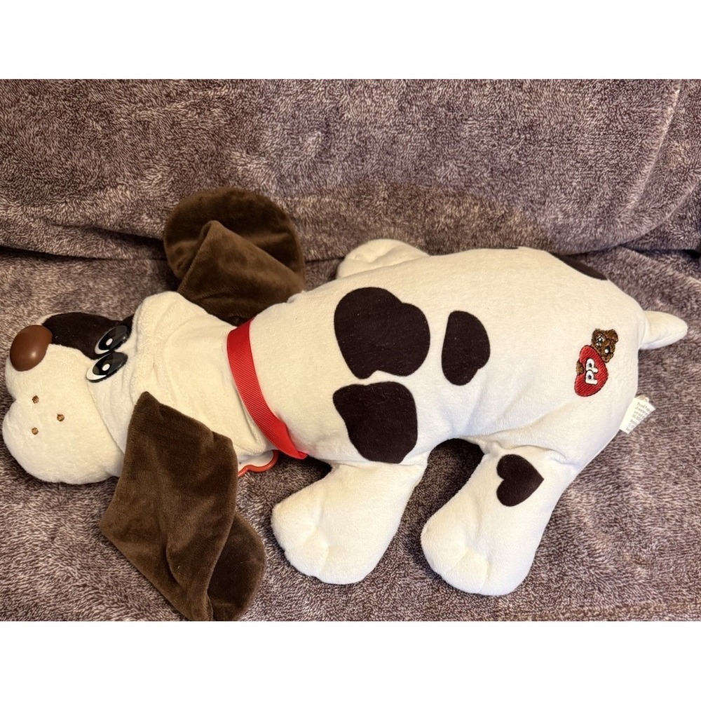 Soft Toy Plush Pound Puppies Dog. White with Brown Spots and Ears 17"
